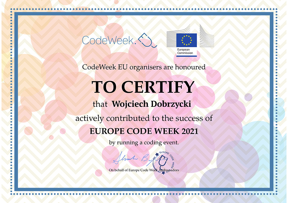 20211024 Certyfikat EUCodeWeek